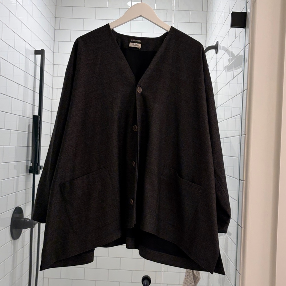 eskandar Wool / Cashmere Blazer Jacket - 100% Silk Lining - Size 1 (L-XL)
